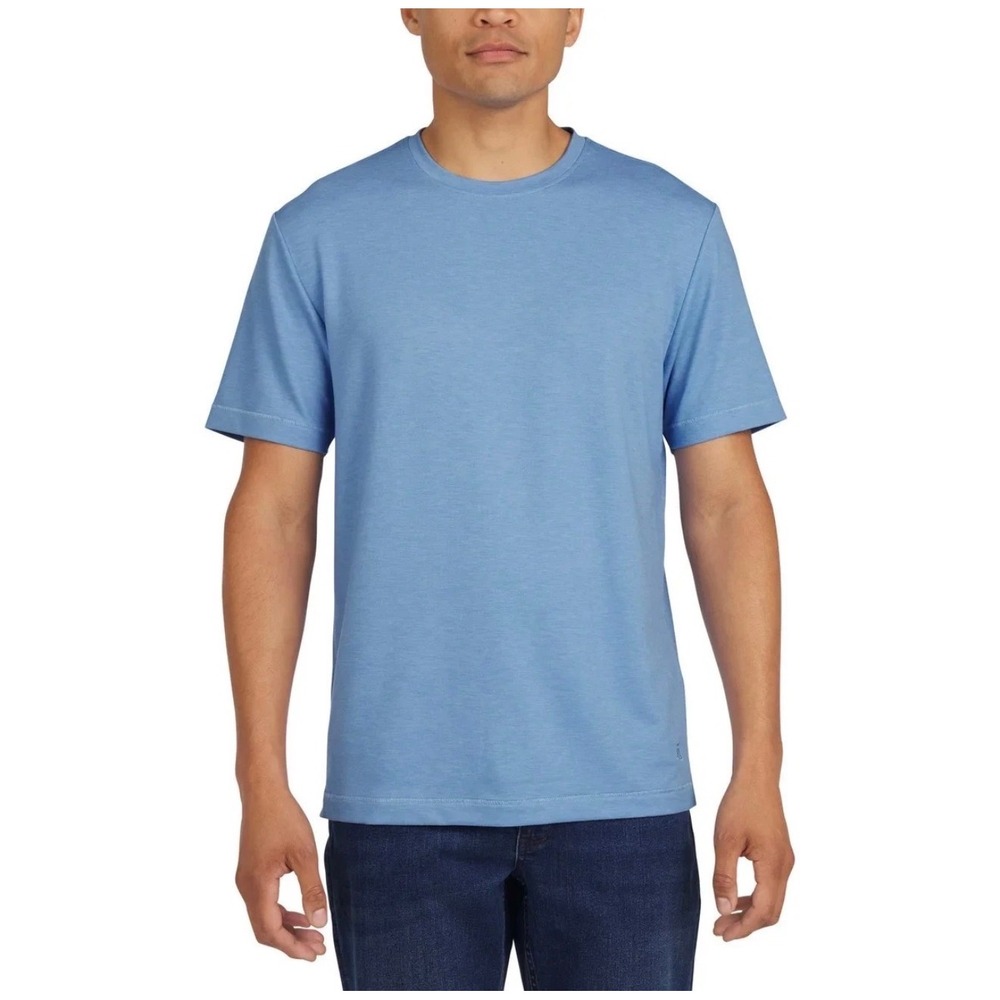 Lands End Mens Blue Short Sleeve Tee Classic Fit Stretch Shirt M 1779684 NEW